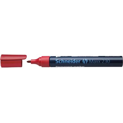 Schneider, Marqueur, Marqueur permanent Maxx 230 Largeur de trait : 1-3 mm Couleur de l'encre : rouge (1x) Schneider, Marqueur, Marqueur permanent Maxx 230 Largeur de trait : 1-3 mm Couleur de l'encre : rouge (1x)
