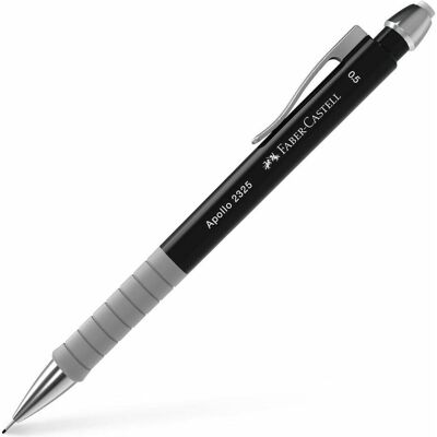 Faber-Castell, Crayon à papier + critérium, Porte-mines APOLLO 2325, noir (0.50 mm, B, 1x) Faber-Castell, Crayon à papier + critérium, Porte-mines APOLLO 2325, noir (0.50 mm, B, 1x)