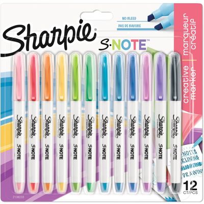 Sharpie, Marqueur, Marqueur permanent S-Note Creative 1-5 mm, 12 pièces (12x) Sharpie, Marqueur, Marqueur permanent S-Note Creative 1-5 mm, 12 pièces (12x)