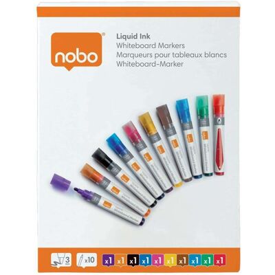 Nobo, Marqueur, N-marqueur Viscom 3mm 1915381 ass. 10 pièces (10x) Nobo, Marqueur, N-marqueur Viscom 3mm 1915381 ass. 10 pièces (10x)