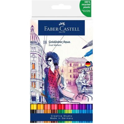 Faber-Castell, Écriture + dessin, Marqueur double Gofa Aqua (18x) Faber-Castell, Écriture + dessin, Marqueur double Gofa Aqua (18x)
