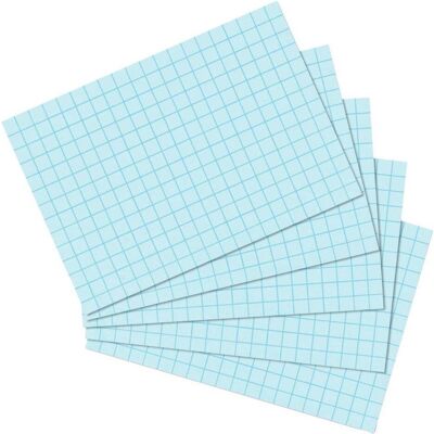 Herlitz, Fiche, Fiches, DIN A6, quadrillées, bleues en papier, 170 g/m², sans bois, 5 mm quadrillées, couleur ligne (A6, 170 g/m²) Herlitz, Fiche, Fiches, DIN A6, quadrillées, bleues en papier, 170 g/m², sans bois, 5 mm quadrillées, couleur ligne (A6, 170 g/m²)
