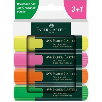 Faber-Castell, Marqueur, Surligneurs TL 48 étui de 4 (4x) Faber-Castell, Marqueur, Surligneurs TL 48 étui de 4 (4x)