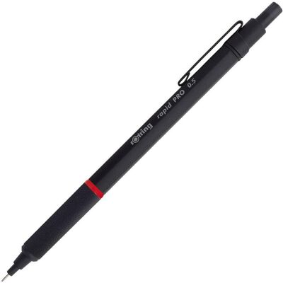 Rotring, Crayon à papier + critérium, Porte-mine rapid PRO NOIR, 0,5 mm (0.50 mm, HB, 1x) Rotring, Crayon à papier + critérium, Porte-mine rapid PRO NOIR, 0,5 mm (0.50 mm, HB, 1x)