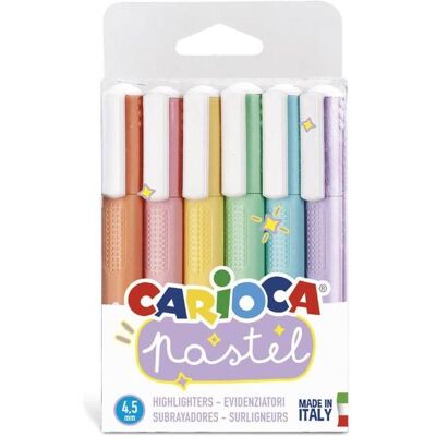 Carioca, Marqueur, Surligneur Pastel 6 couleurs (6x) Carioca, Marqueur, Surligneur Pastel 6 couleurs (6x)