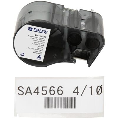 Brady, Rouleau d’étiquettes, M5-114-490, FreezerBondz(TM), polyester, noir sur blanc, 38.10 x 95.25 mm, permanent (80 E Brady, Rouleau d’étiquettes, M5-114-490, FreezerBondz(TM), polyester, noir sur blanc, 38.10 x 95.25 mm, permanent (80 E