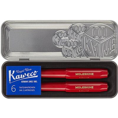 Moleskine, Stylo, MSK X KAWECO Kit de stylos M Rouge (2x) Moleskine, Stylo, MSK X KAWECO Kit de stylos M Rouge (2x)