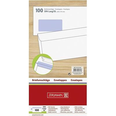 10x Brunnen, Enveloppes, Briefumschlag DL (110 x 220 mm, 100x) 10x Brunnen, Enveloppes, Briefumschlag DL (110 x 220 mm, 100x)
