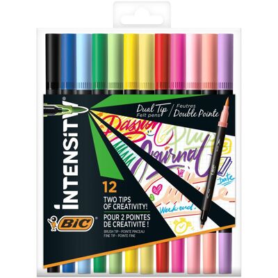 Bic, Écriture + dessin, DUALTIP CFP CLAS+PAST - Crayons-feutres (12x) Bic, Écriture + dessin, DUALTIP CFP CLAS+PAST - Crayons-feutres (12x)