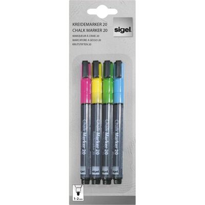 Sigel, Marqueur, Marqueur à craie Artverum 20 Rond (1-2 mm) (4x) Sigel, Marqueur, Marqueur à craie Artverum 20 Rond (1-2 mm) (4x)