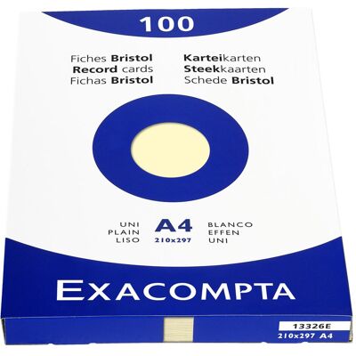 Exacompta, Fiche, Fiches, DIN A4, vierges, jaunes (210 x 297 mm, 205 g/m²) Exacompta, Fiche, Fiches, DIN A4, vierges, jaunes (210 x 297 mm, 205 g/m²)