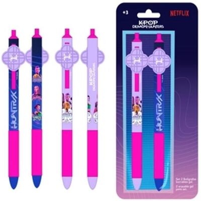 Safta, Stylo, Stylos effaçables « Kpop Demon Hunters » - assortiment de papeterie (2x) Safta, Stylo, Stylos effaçables « Kpop Demon Hunters » - assortiment de papeterie (2x)