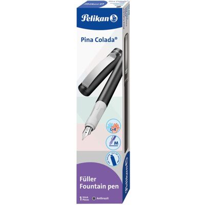 Pelikan Stylo, Stylo Pina Colada anthracite métallisé 1+1 TP/FS bleu boîte pliante (1x) Pelikan Stylo, Stylo Pina Colada anthracite métallisé 1+1 TP/FS bleu boîte pliante (1x)