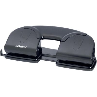 Rexel, Perforatrice, Perforateur 4 trous V412, capacité : 12 feuilles, noir, en métal, avec perforation 80 mm, avec Rexel, Perforatrice, Perforateur 4 trous V412, capacité : 12 feuilles, noir, en métal, avec perforation 80 mm, avec
