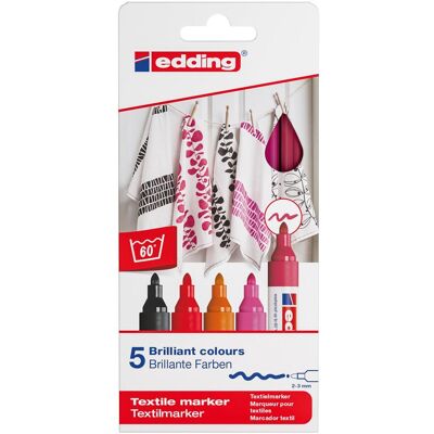 Edding, Marqueur, Marqueurs pour textiles 4500 (5x) Edding, Marqueur, Marqueurs pour textiles 4500 (5x)