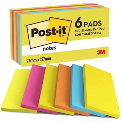 Post-it, Notes adhésives, Haftnotzien Energetic (127 x 76 mm) Post-it, Notes adhésives, Haftnotzien Energetic (127 x 76 mm)