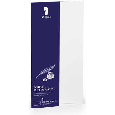 Rössler, Enveloppes, Briefumschläge Bütten weiss DIN lang 5 Stück (dl, 5x) Rössler, Enveloppes, Briefumschläge Bütten weiss DIN lang 5 Stück (dl, 5x)