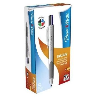 Paper Mate, Stylo, Stylo à bille InkJoy Quatro M S/B/R/G (12x) Paper Mate, Stylo, Stylo à bille InkJoy Quatro M S/B/R/G (12x)