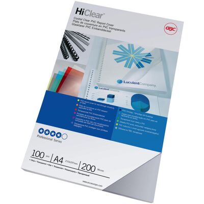 GBC Couverture HiClear, Relieuse : accessoires, Transparent GBC Couverture HiClear, Relieuse : accessoires, Transparent