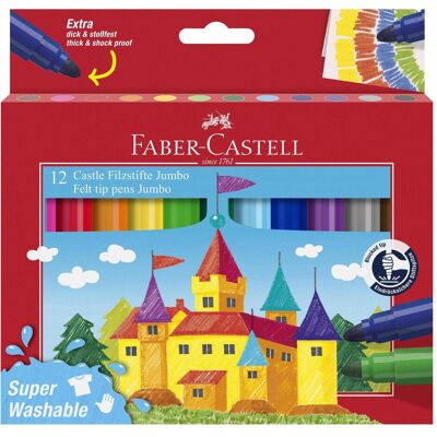 Faber-Castell, Écriture + dessin, Jumbo Filzstift (12x) Faber-Castell, Écriture + dessin, Jumbo Filzstift (12x)