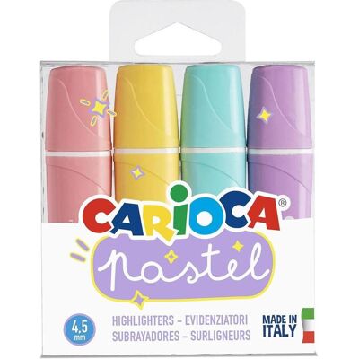 Carioca, Marqueur, 43167 Surligneur 4 pces Pointe émoussée Menthe, Pêche, Violet, Jaune (4x) Carioca, Marqueur, 43167 Surligneur 4 pces Pointe émoussée Menthe, Pêche, Violet, Jaune (4x)