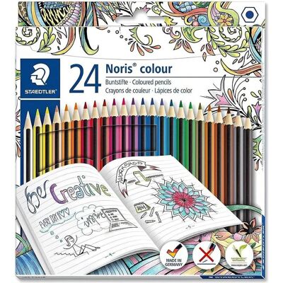 Crayons de Couleur Staedtler Noris - 24 Couleurs - Vifs et Durables Crayons de Couleur Staedtler Noris - 24 Couleurs - Vifs et Durables