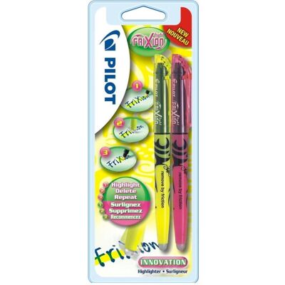 Pilot, Marqueur, Surligneur Frixion Light jaune/rose (2x) Pilot, Marqueur, Surligneur Frixion Light jaune/rose (2x)