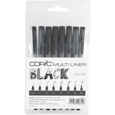 Copic, Stylo, Kit Multiliner noir, 8 pièces (8x) Copic, Stylo, Kit Multiliner noir, 8 pièces (8x)