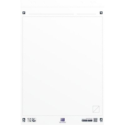 Oxford, Présentation : accessoires, Bloc de Conférence Perforé Smart Charts 65x98cm Uni 20 Feuilles Blanches Collées Oxford, Présentation : accessoires, Bloc de Conférence Perforé Smart Charts 65x98cm Uni 20 Feuilles Blanches Collées
