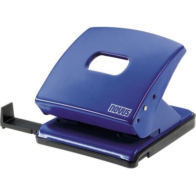 Novus, Perforatrice, Perforateur C 225, capacité : 25 feuilles, bleu perforation : 80 mm, avec butée, en métal Novus, Perforatrice, Perforateur C 225, capacité : 25 feuilles, bleu perforation : 80 mm, avec butée, en métal