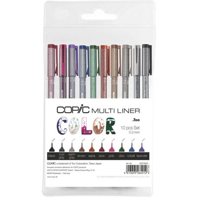 Copic, Stylo, Multiliner Color Set, 0,3mm, 10 pièces (10x) Copic, Stylo, Multiliner Color Set, 0,3mm, 10 pièces (10x)