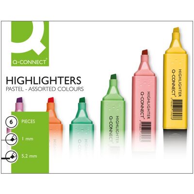 Q-Connect, Marqueur, Surligneur Pastel (6x) Q-Connect, Marqueur, Surligneur Pastel (6x)