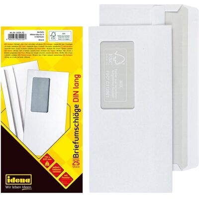Idena, Enveloppes, BU DL blanc 75g 25er sk. m.F. FSC-Mix (DIN long (11 x 22 cm), 25x) Idena, Enveloppes, BU DL blanc 75g 25er sk. m.F. FSC-Mix (DIN long (11 x 22 cm), 25x)