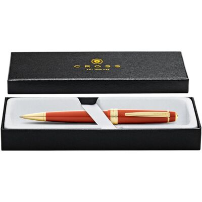 Cross, Stylo, Ballpoint Bailey light glossy amber resin, gold tone trim in giftbox (1x) Cross, Stylo, Ballpoint Bailey light glossy amber resin, gold tone trim in giftbox (1x)