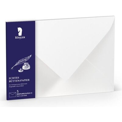 Rössler, Enveloppes, Briefumschläge Bütten weiss DIN C5 5 Stück (C5, 5x) Rössler, Enveloppes, Briefumschläge Bütten weiss DIN C5 5 Stück (C5, 5x)