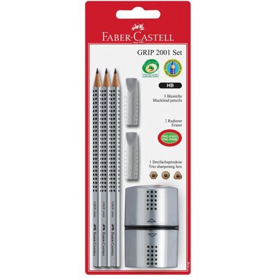Faber-Castell, Crayon à papier + critérium, Bleistift Grip 2001 Set B, 3 Stück (HB, 3x) Faber-Castell, Crayon à papier + critérium, Bleistift Grip 2001 Set B, 3 Stück (HB, 3x)