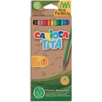 Carioca, Écriture + dessin, ECOfamily farveblyanter 3mm 12pcs ass. (12x) Carioca, Écriture + dessin, ECOfamily farveblyanter 3mm 12pcs ass. (12x)