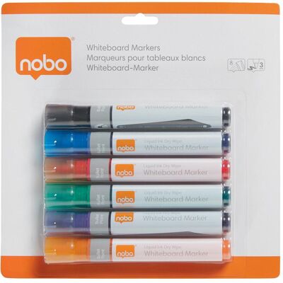 Nobo, Marqueur, Marqueur d'encre liquide 3 en 1 (6x) Nobo, Marqueur, Marqueur d'encre liquide 3 en 1 (6x)