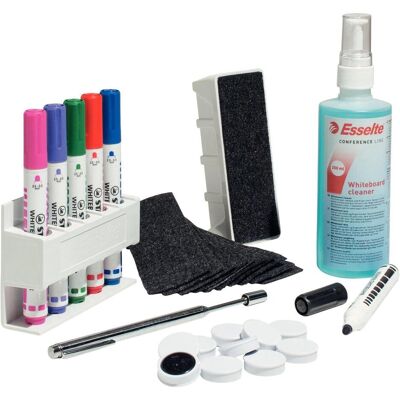 Esselte, Présentation : accessoires, Kit de démarrage pour tableau blanc, kit d'accessoires, multicolore, 250 ml, 215 mm, 82 mm, 215 mm Esselte, Présentation : accessoires, Kit de démarrage pour tableau blanc, kit d'accessoires, multicolore, 250 ml, 215 mm, 82 mm, 215 mm