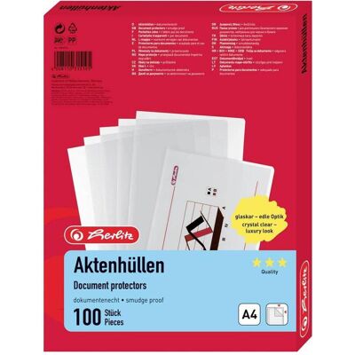 Herlitz, Cartouche d'impression, Film pour documents A4 transparent 100 Vnt. Herlitz, Cartouche d'impression, Film pour documents A4 transparent 100 Vnt.