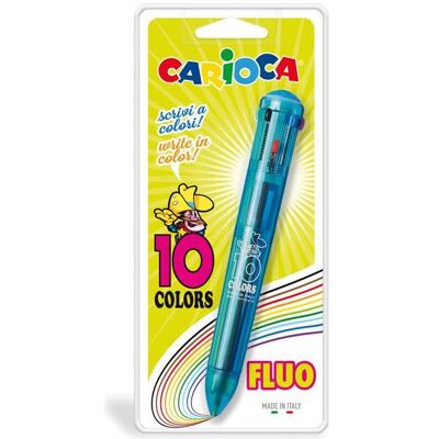 Carioca, Stylo, 10 Couleurs Stylo à bille rétractable Clip-on Multi 1 pièce(s) (10x) Carioca, Stylo, 10 Couleurs Stylo à bille rétractable Clip-on Multi 1 pièce(s) (10x)