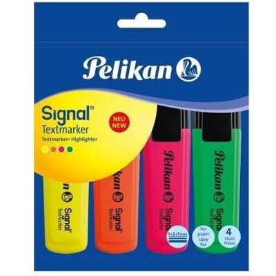 Pelikan Marqueur, Signal Surligneur 4 pièces couleurs assorties, dans un polybag (4x) Pelikan Marqueur, Signal Surligneur 4 pièces couleurs assorties, dans un polybag (4x)
