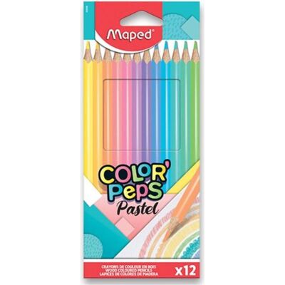 Maped, Écriture + dessin, Crayons de couleur Color Peps Pastel 12 pièces (12x) Maped, Écriture + dessin, Crayons de couleur Color Peps Pastel 12 pièces (12x)