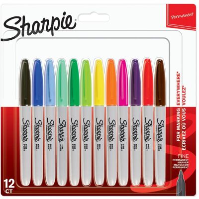 Sharpie, Marqueur, Marqueur pointe fine ronde F 12 couleurs pastel (12x) Sharpie, Marqueur, Marqueur pointe fine ronde F 12 couleurs pastel (12x)