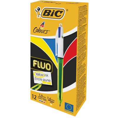 Bic, Stylo, Stylo à bille Fluo 933948 4 Colours Box, 12 pièces (12x) Bic, Stylo, Stylo à bille Fluo 933948 4 Colours Box, 12 pièces (12x)