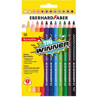Faber-Castell, Écriture + dessin, Crayons de couleur TRI Winner 12pcs (12x) Faber-Castell, Écriture + dessin, Crayons de couleur TRI Winner 12pcs (12x)