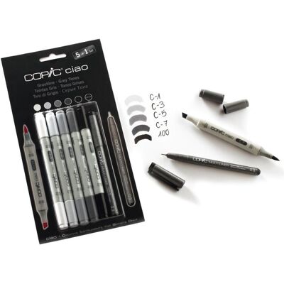 Copic, Marqueur, Tonalités de gris (6x) Copic, Marqueur, Tonalités de gris (6x)