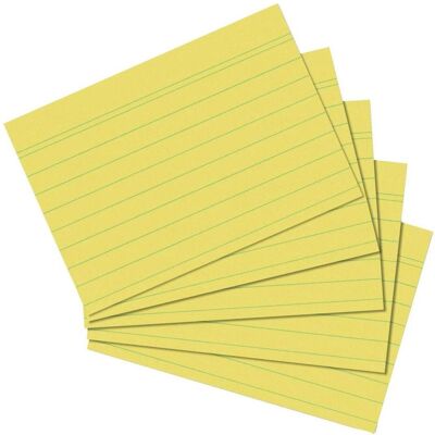 Herlitz, Fiche, Fiches A6 lignées jaunes (A6, 100x, 170 g/m²) Herlitz, Fiche, Fiches A6 lignées jaunes (A6, 100x, 170 g/m²)