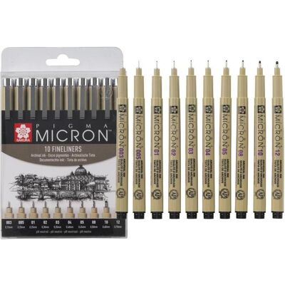 Sakura, Stylo, Faserschreiber Pigma Micron (10x) Sakura, Stylo, Faserschreiber Pigma Micron (10x)
