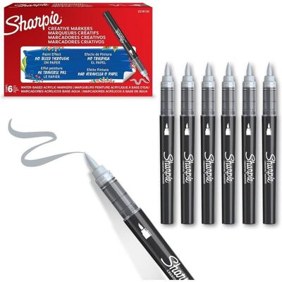 Sharpie, Marqueur, Kreativmarker Pinselspitze Acryl kühlgrau (1x) Sharpie, Marqueur, Kreativmarker Pinselspitze Acryl kühlgrau (1x)